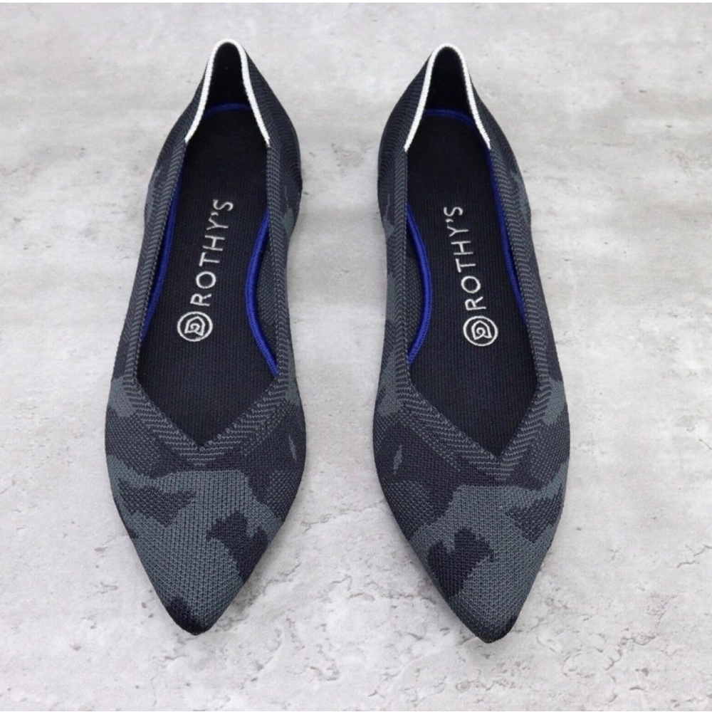 Rothy’s Pointed Flat Grey Camouflage Retired Print 9